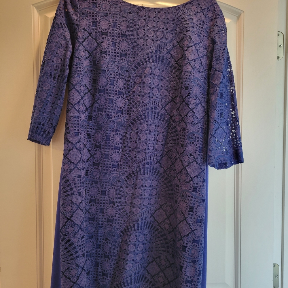Alex Marie Blue Lace/crepe dress in size 14